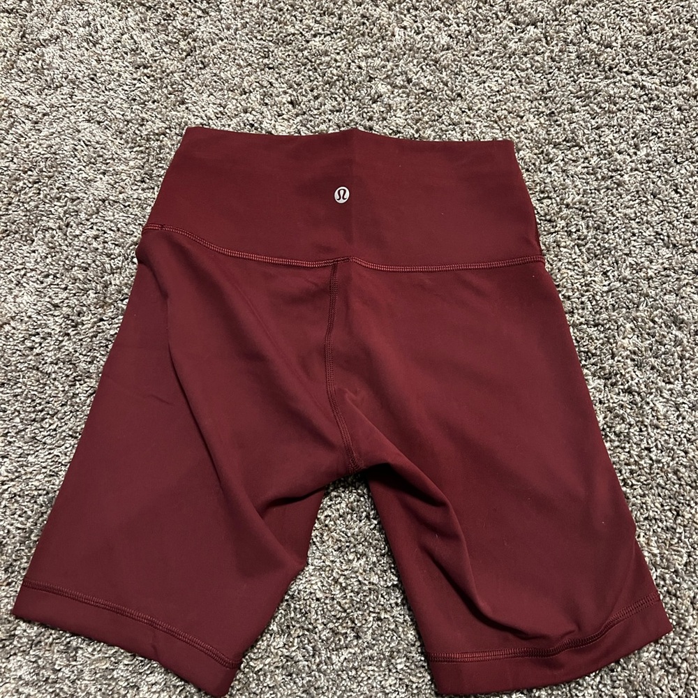 Lululemon Burgundy High-Waisted Shorts